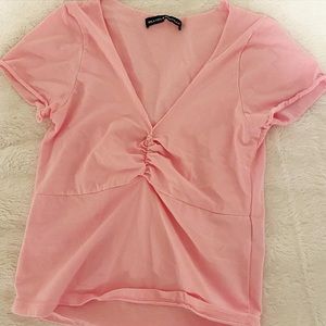 Pink cropped brandy t-shirt